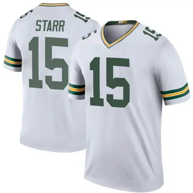 Bart Starr Men's Legend White Green Bay Packers Color Rush Jersey