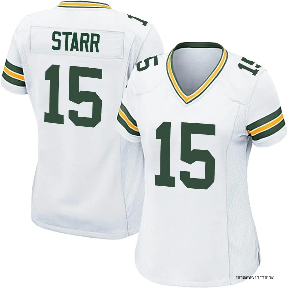 Bart Starr Women's Game White Green Bay Packers Jersey
