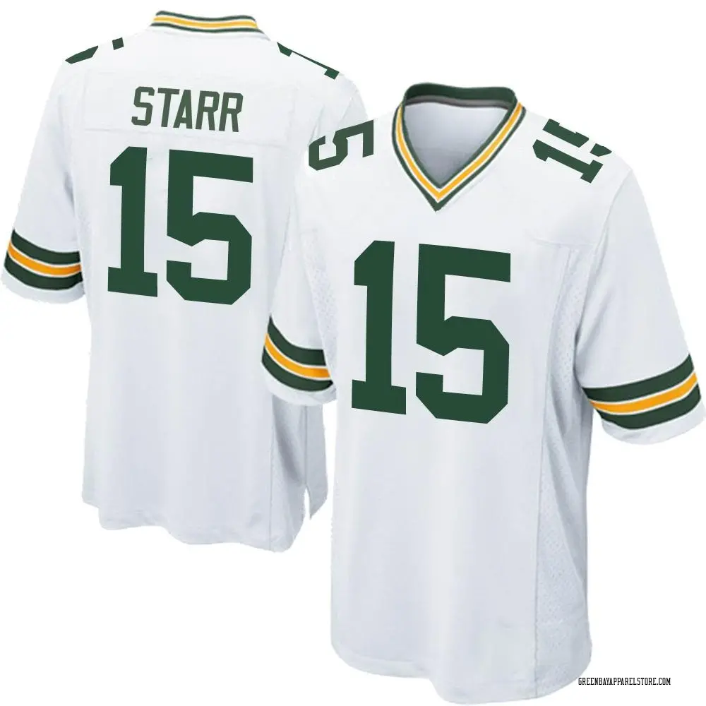Bart Starr Youth Game White Green Bay Packers Jersey