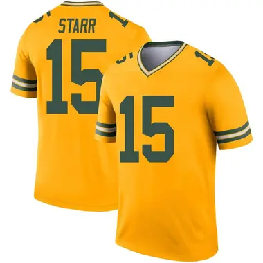 Bart Starr Youth Legend Gold Green Bay Packers Inverted Jersey