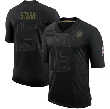 Bart Starr Youth Limited Black Green Bay Packers 2020 Salute To Service Jersey