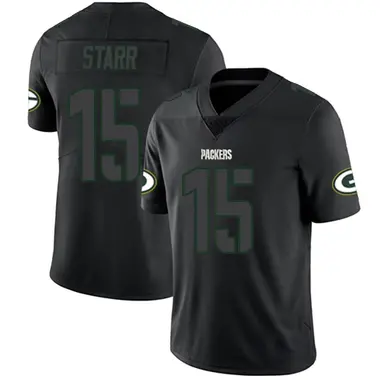 Bart Starr Youth Limited Black Impact Green Bay Packers Jersey