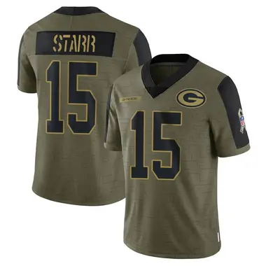 Bart Starr Youth Limited Olive Green Bay Packers 2021 Salute To Service Jersey