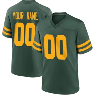 Custom Men's Game Green Green Bay Packers Alternate Jersey