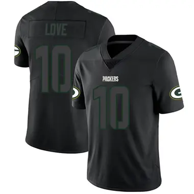 Jordan Love Men's Limited Black Impact Green Bay Packers Jersey