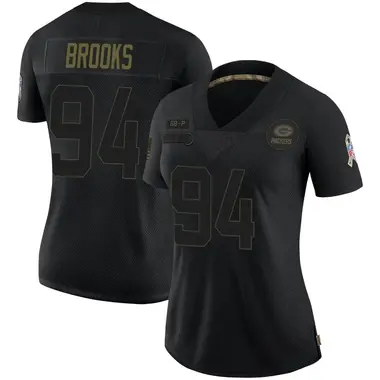Karl Brooks Women's Limited Black Green Bay Packers 2020 Salute To Service Jersey