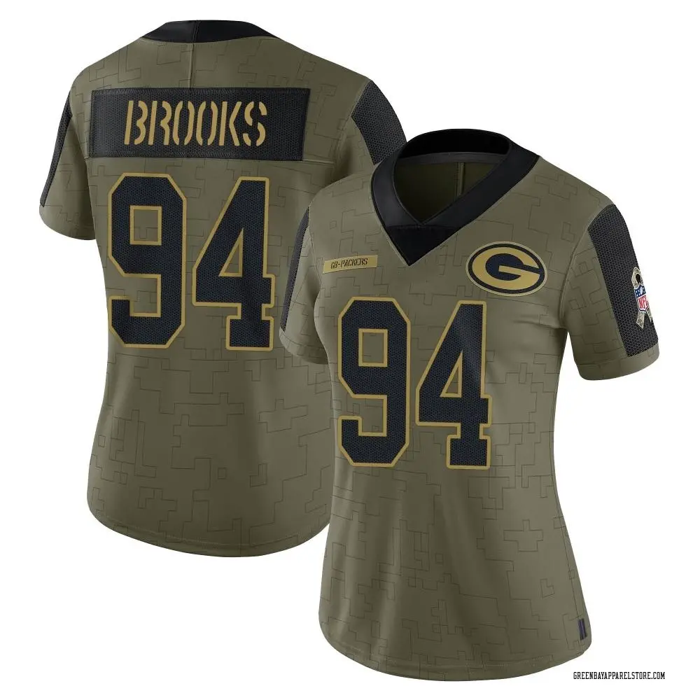 Karl Brooks Women's Limited Olive Green Bay Packers 2021 Salute To Service Jersey