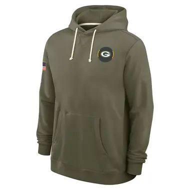 Men's Olive Green Bay Packers 2025 Salute to Service Sideline Hoodie