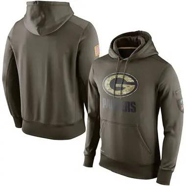 Men's Olive Green Bay Packers Salute to Service KO Performance Hoodie